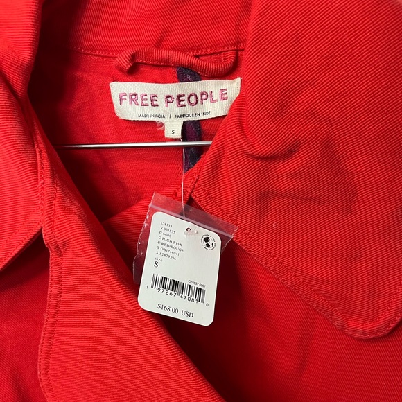 Free People NWT Highlands Solid Peacoat in High Risk Red - Picture 7 of 10